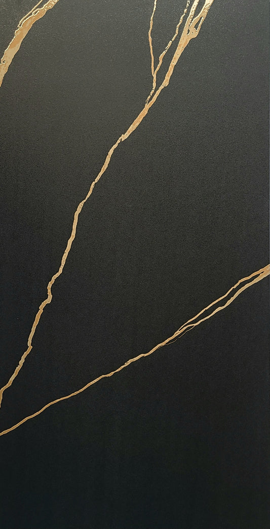 Kosmo Sugar Golden Black Glitter Shimmer Wall And Floor Tiles 60cmx120cm