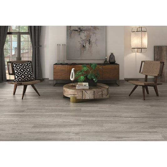 Blitz Knots Porcelain Wood Effect Grey 120CM X 23CM Wall And Floor Tile