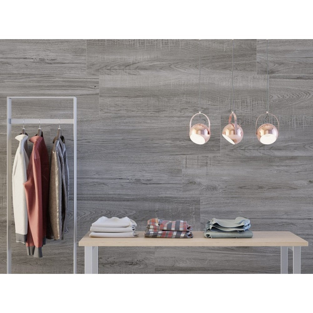 Blitz Knots Porcelain Wood Effect Grey 120CM X 23CM Wall And Floor Tile