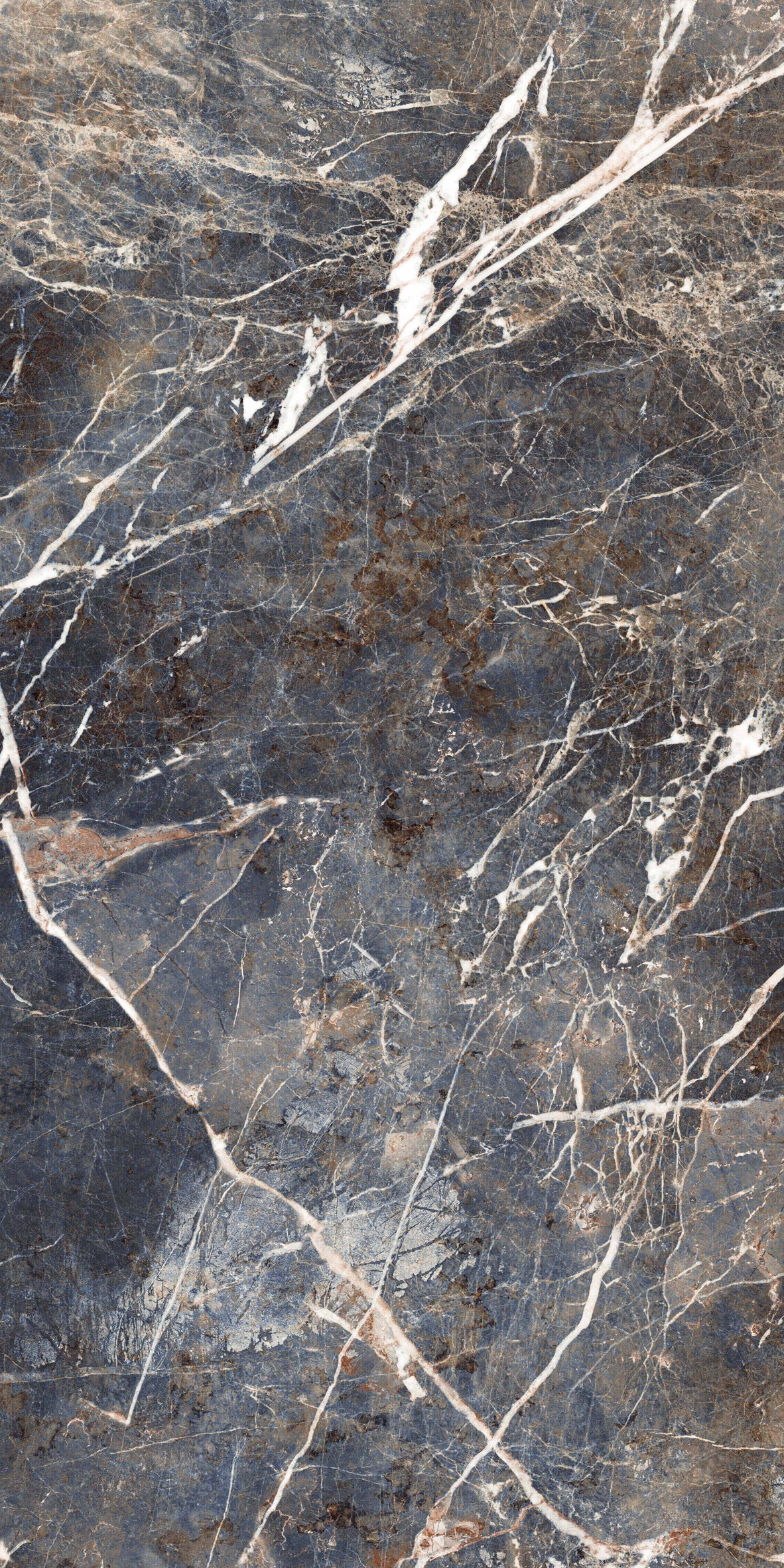 Cassiopeia Deep Blue Polished Brass Large Wall And Floor Porcelain Tiles 60cmx120cm