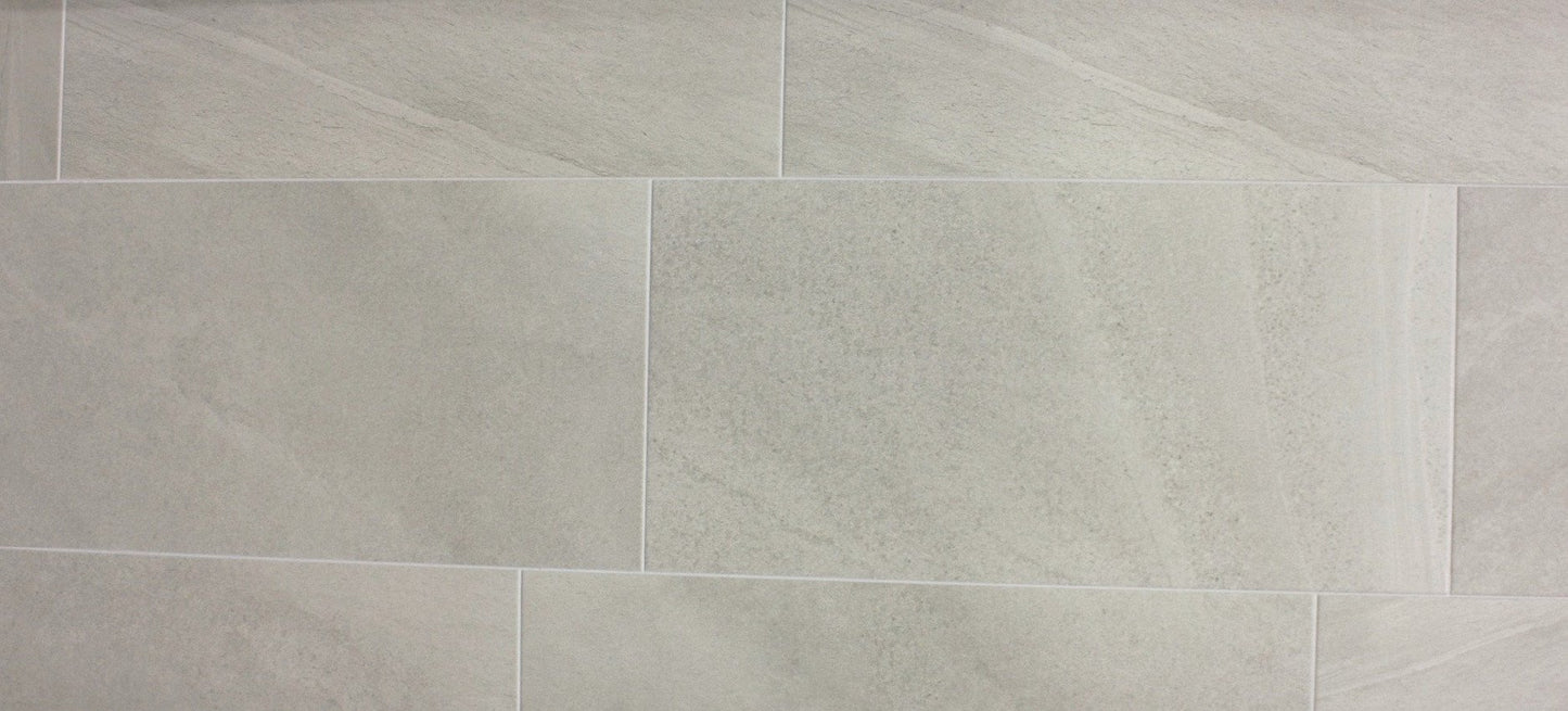 New Waves Silver Grey 45cmx90cm Matt textured Porcelain Feature Wall and Floor Tile