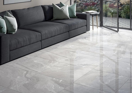Mist 3D Light Grey Fog Polished Porcelain Tiles 60cmx60cm