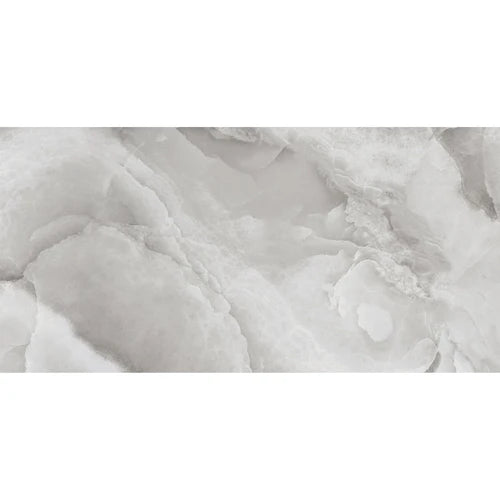 Saba Large Polished Grey Onyx Effect Wall And Floor Porcelain Tiles 60cmx120cm