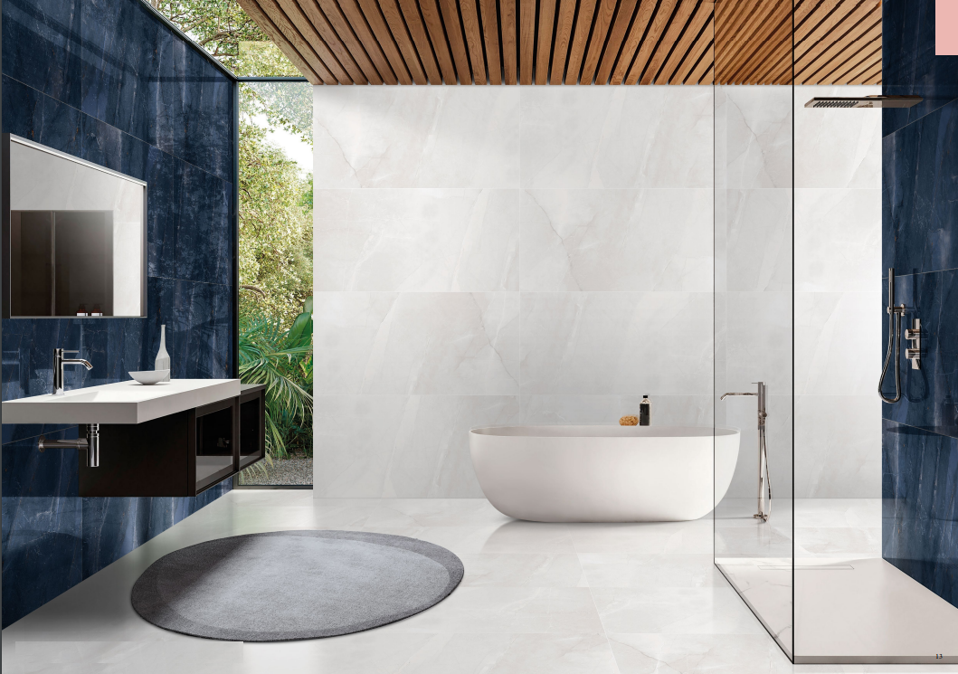Sapphire Polished Blue Copper Large Wall And Floor Porcelain Tiles 60cmx120cm