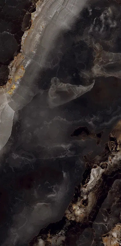 Onyx Opal Black 3d Dark Grey Polished Copper Large Wall And Floor Porcelain Tiles 60cmx120cm