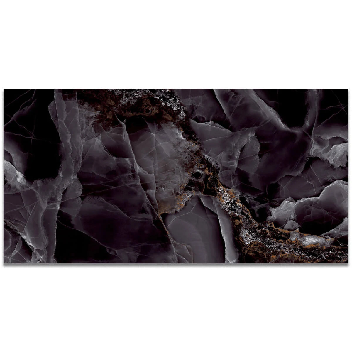 Onyx Opal Black 3d Dark Grey Polished Copper Large Wall And Floor Porcelain Tiles 60cmx120cm