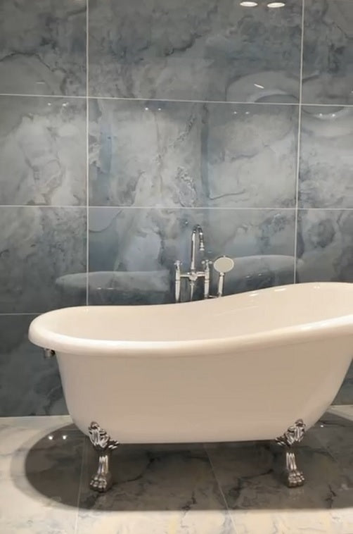 Emerald Onyx Blue Polished Large Wall And Floor Porcelain Tiles 60cmx120cm