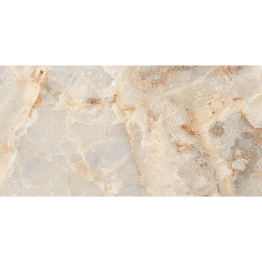 Onyx Large Polished Cream Grey Marble Polished Wall And Floor Porcelain Tiles 60cmx120cm