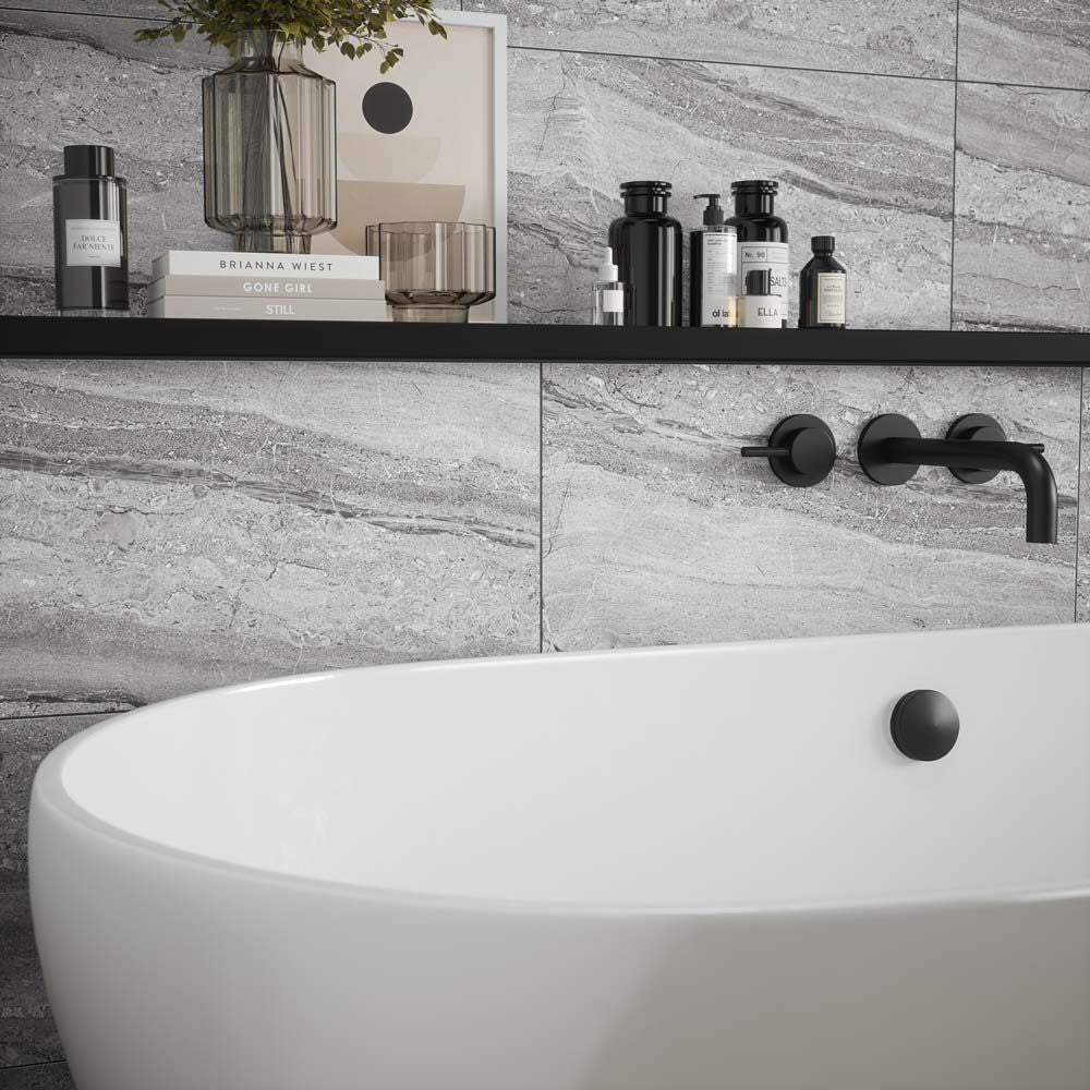 Laurice Rock Grey Matt Ceramic Wall Tiles 30cmx60cm