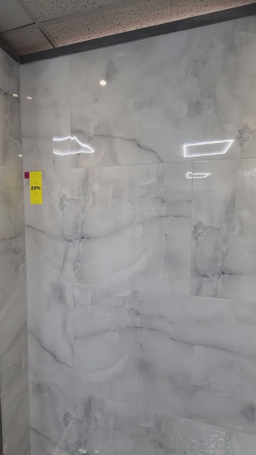 60x120cm largfe format polished high gloss tiles in onyx effect.