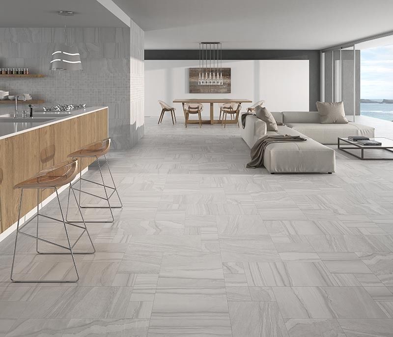 New Waves Silver Grey 45cmx90cm Matt textured Porcelain Feature Wall and Floor Tile