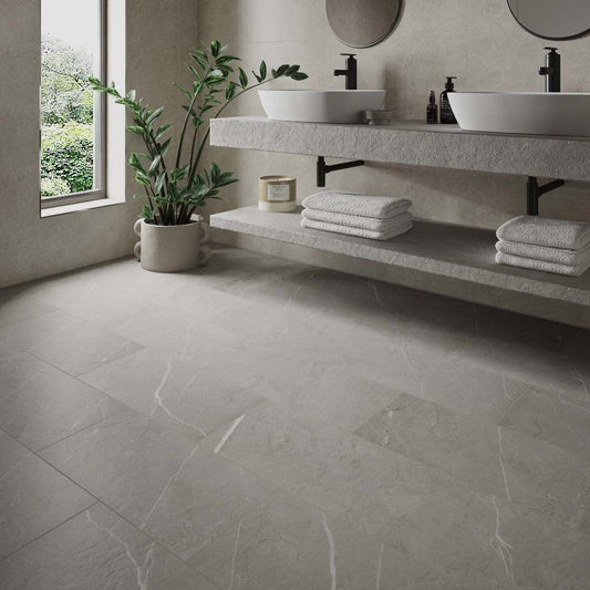 Premium ProLvt Rodellar Stone Silver 30.5cmx61cm SPC Laminate Click Flooring