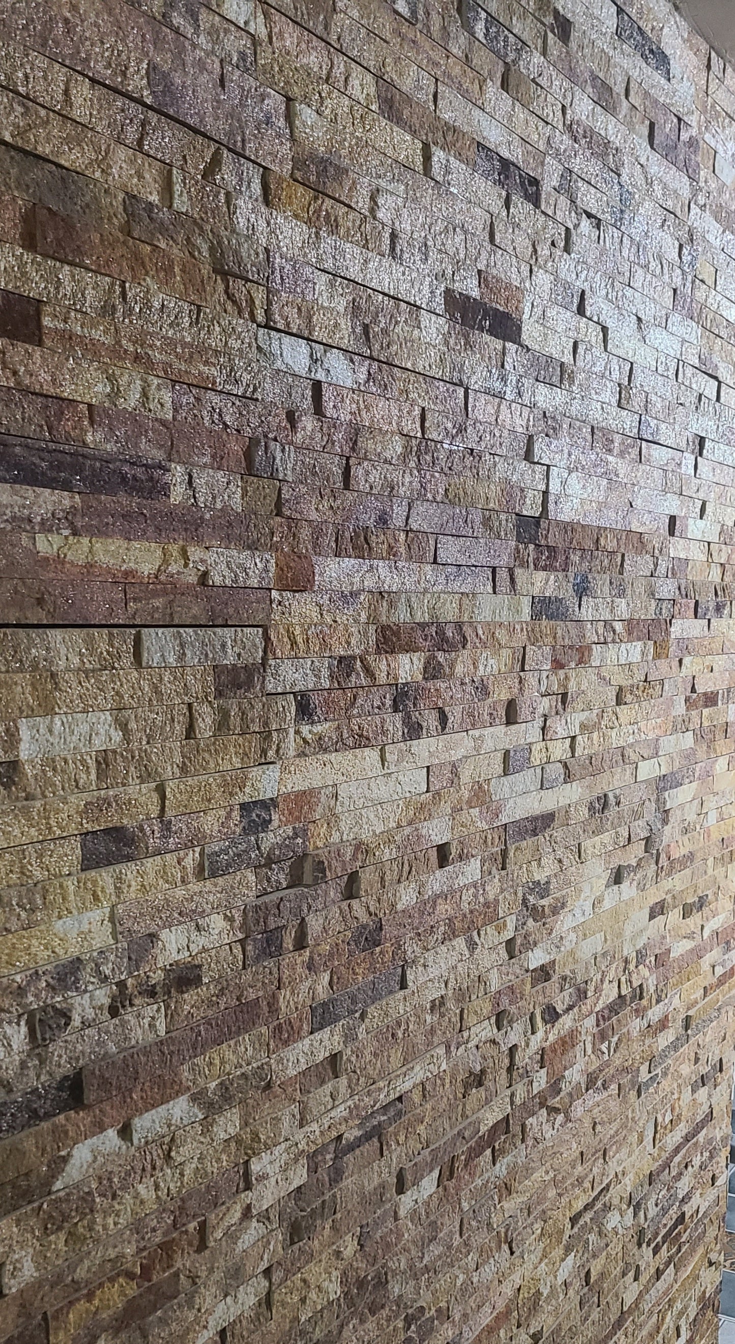 Multi Colour Gemstone Natural Stone Splitface Feature Tiles 10cm x 46cm