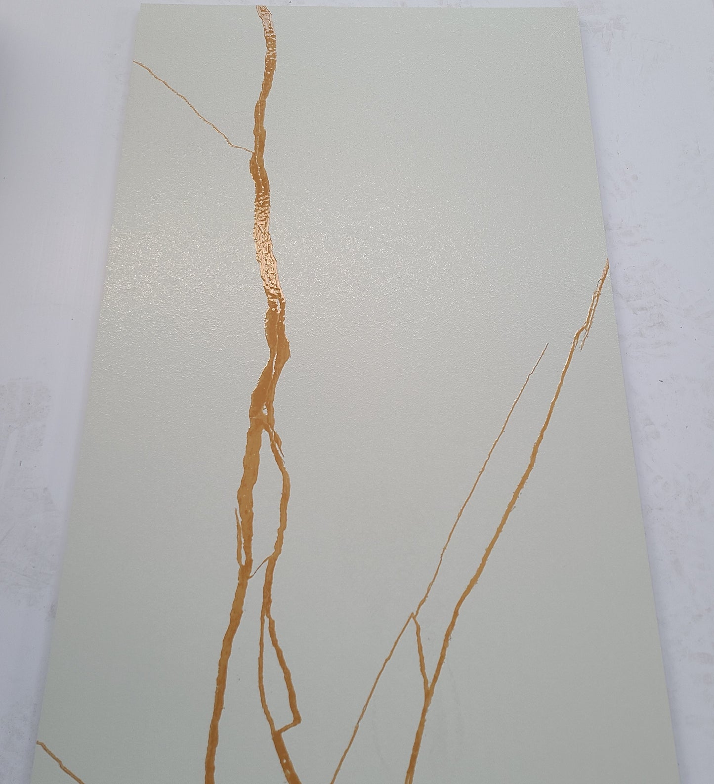 Kosmo Sugar White Gold Glitter Shimmer Wall And Floor Tiles 60cmx120cm