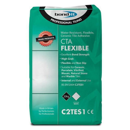Pallet Of 60 Bond IT CTA Standard Slow Set Flexible White Wall And Floor Adhesive 20KG