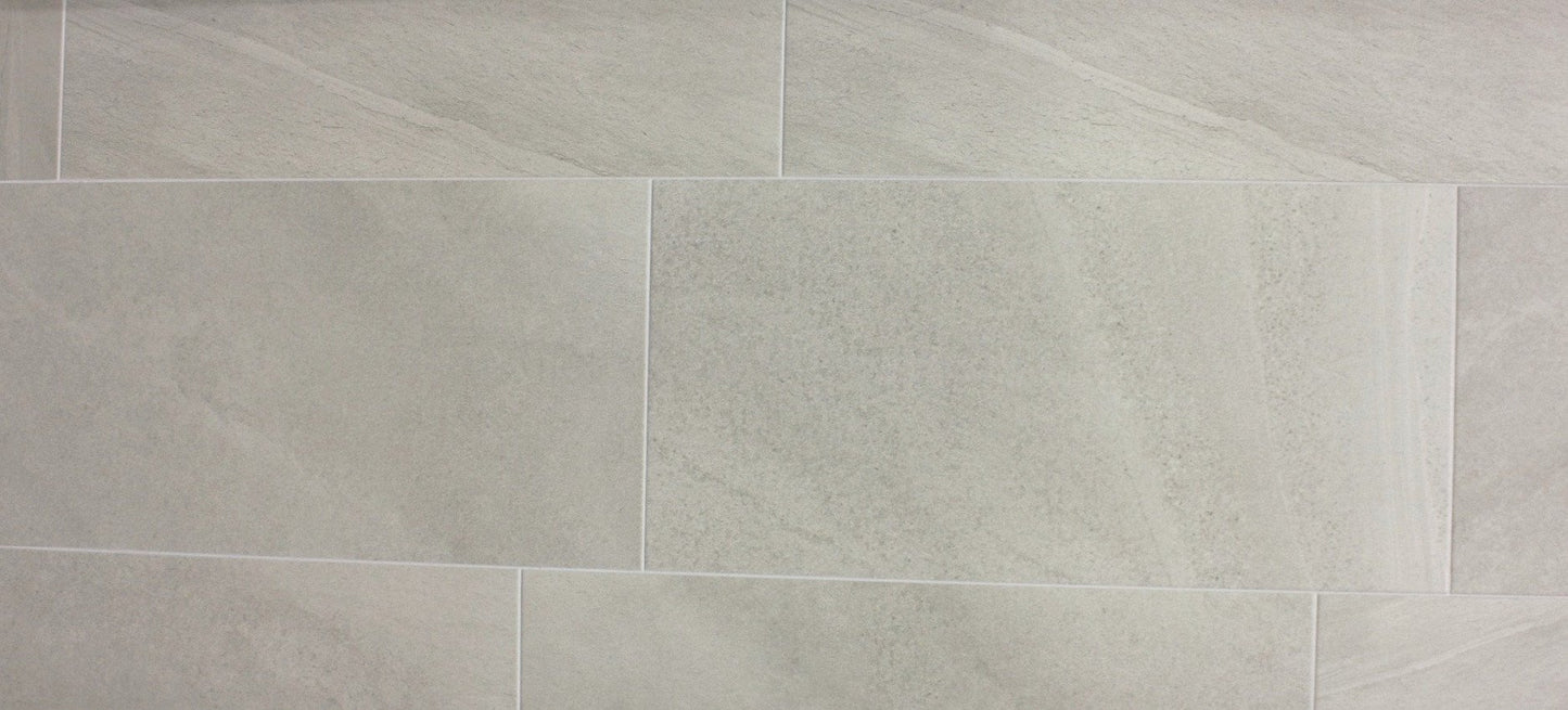 New Waves Silver Grey 45cmx90cm Matt textured Porcelain Feature Wall and Floor Tile