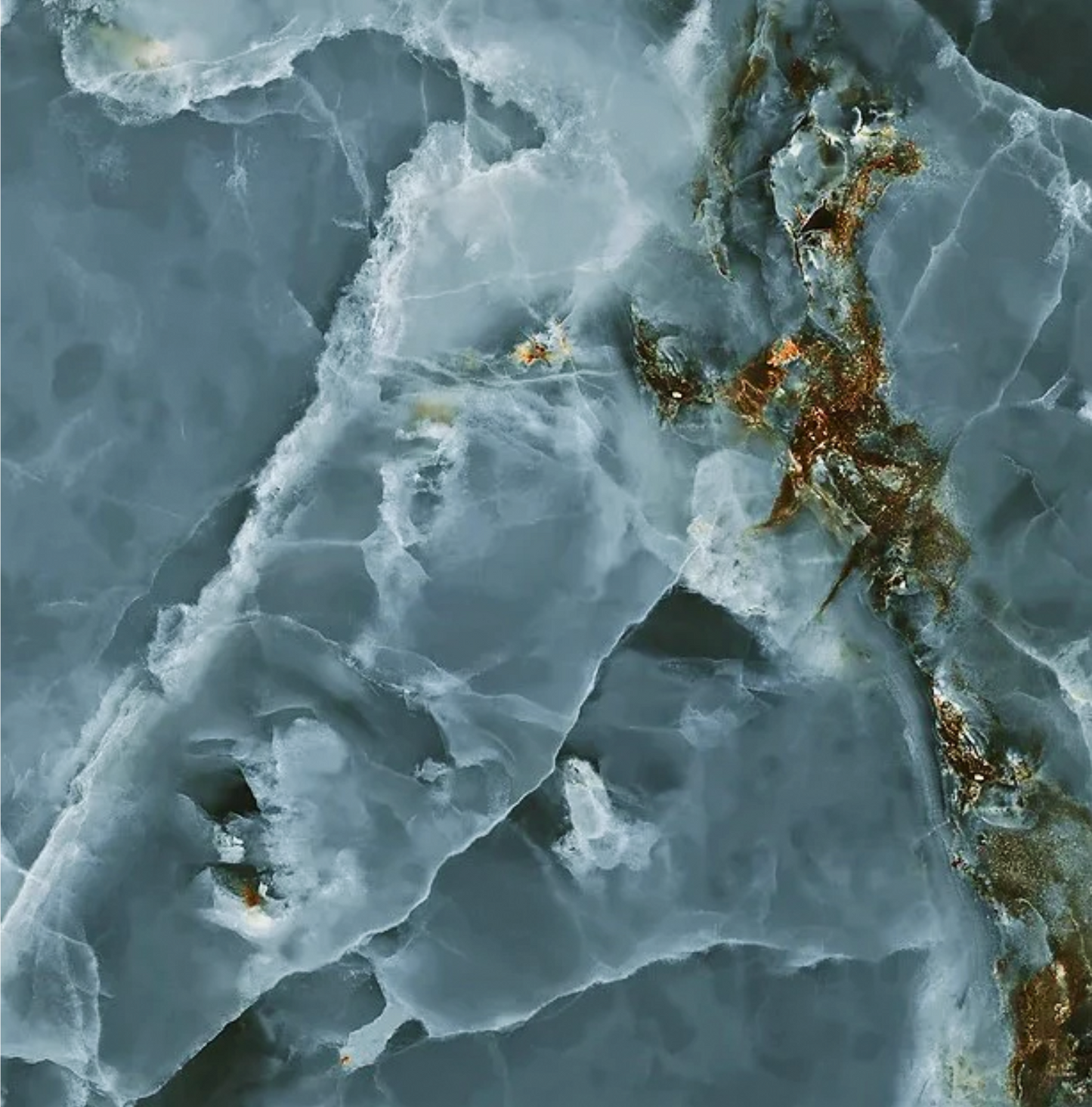 Onyx 3d imitation Blue Green Polished Copper Large Wall And Floor Porcelain Tiles 60cmx120cm