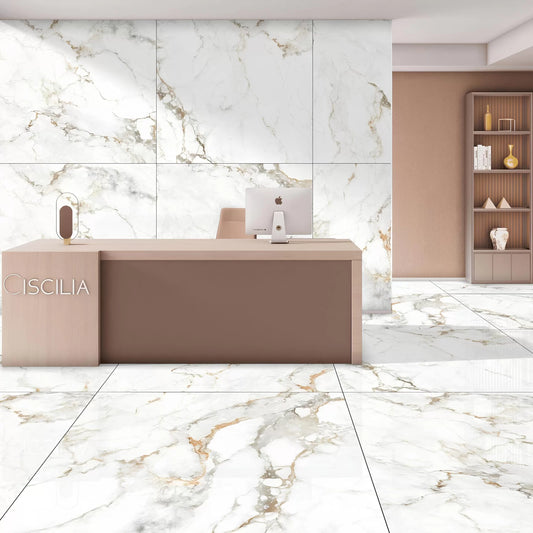 Gold Dust Large Polished Marble Wall And Floor Porcelain Tiles 60cmx120cm