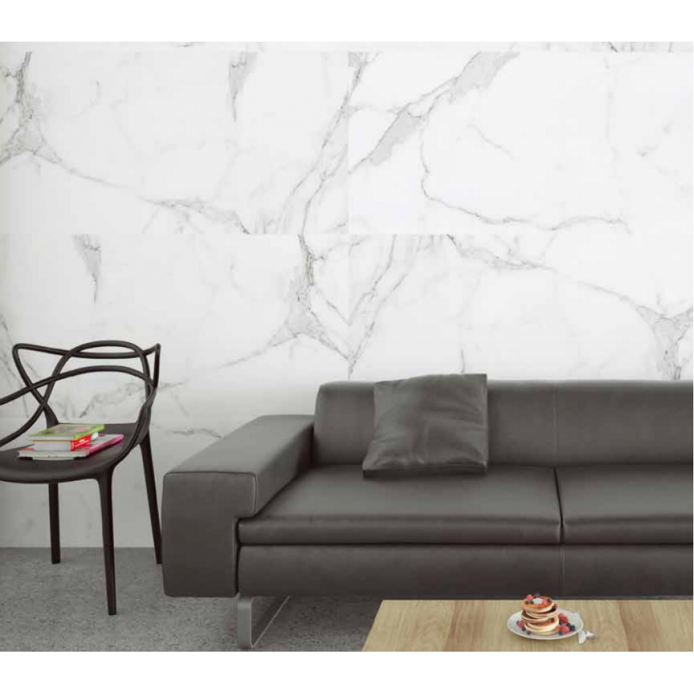 Carrara Large Matt Marble Grey Wall And Floor Porcelain Tiles 60cmx120cm