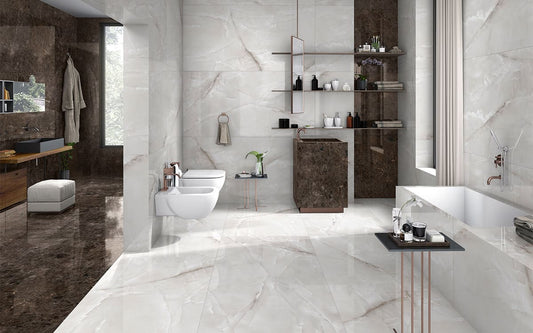 Ebony Onyx Polished Large Wall And Floor Porcelain Tiles 60cmx120cm