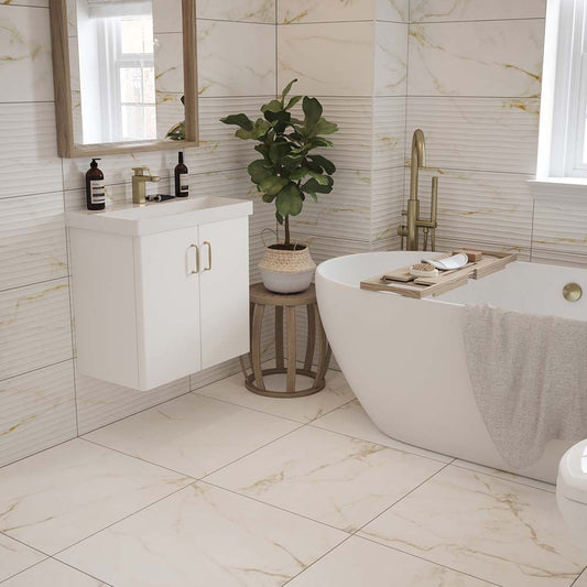 New Calcutta Carrara Gold Marble Matt Wall And Floor Tiles 60cmx60cm