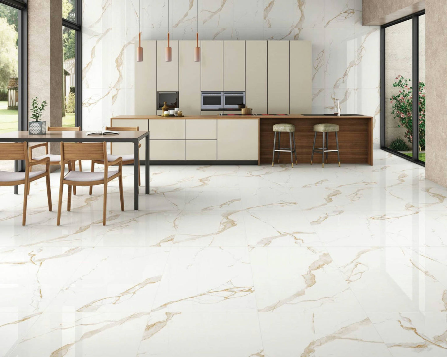 Mercury Gold Polished Wall And Floor Porcelain Tiles 60cmx60cm