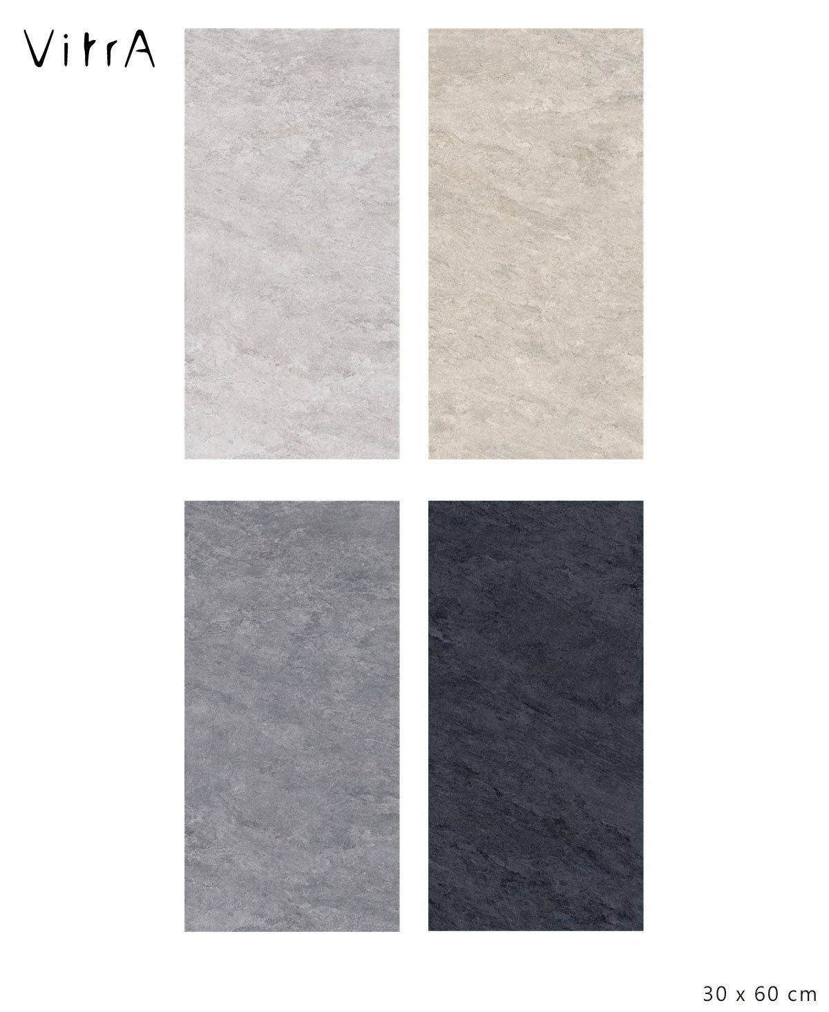 Vitra Quarzgame Dark Grey Anthracite Wall And Floor Porcelain Tiles 30cmx60cm