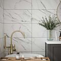 Ashby Wave Decor Carrara Grey Marble Matt Ceramic Wall Tiles 30cmx60cm