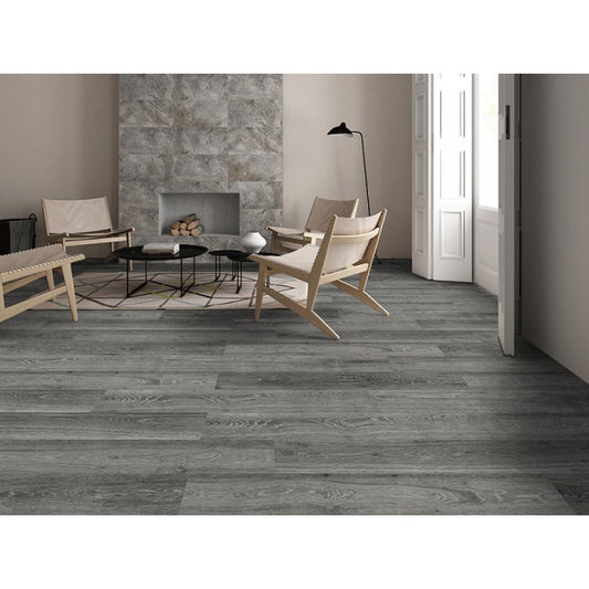 Atlanta Hickory Porcelain Wood Effect Grey 24CM X 88CM Wall And Floor Tile