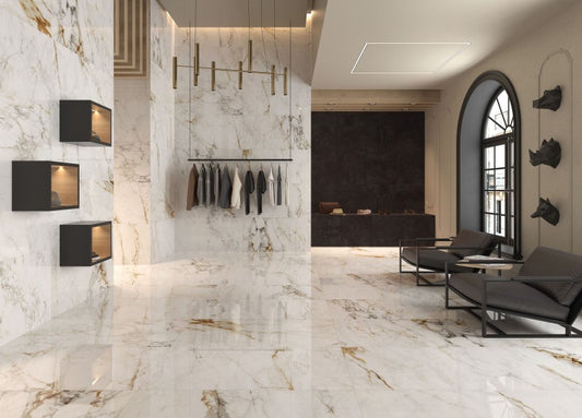 El Dorado Polished Gold Marble Wall And Floor Porcelain Tiles 60cmx120cm