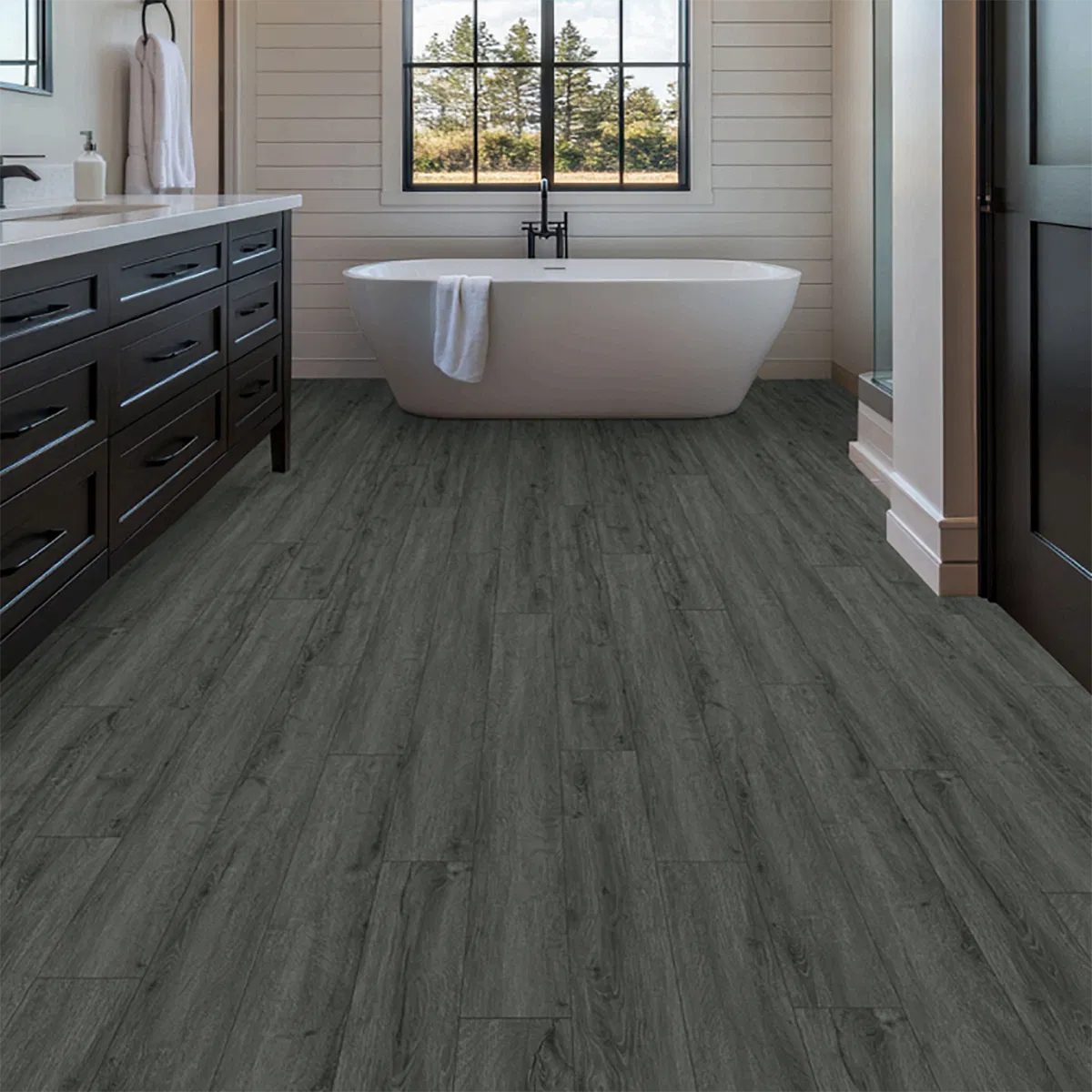 Black Elm Ash Dark Wood Premium ProLvt SPC 5.3mm Rigid 18.20cm x 122.0cm Click Flooring