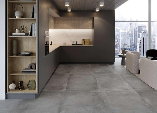 Cementos Dark Grey Matt Wall And Floor Porcelain Tiles 60cmx60cm