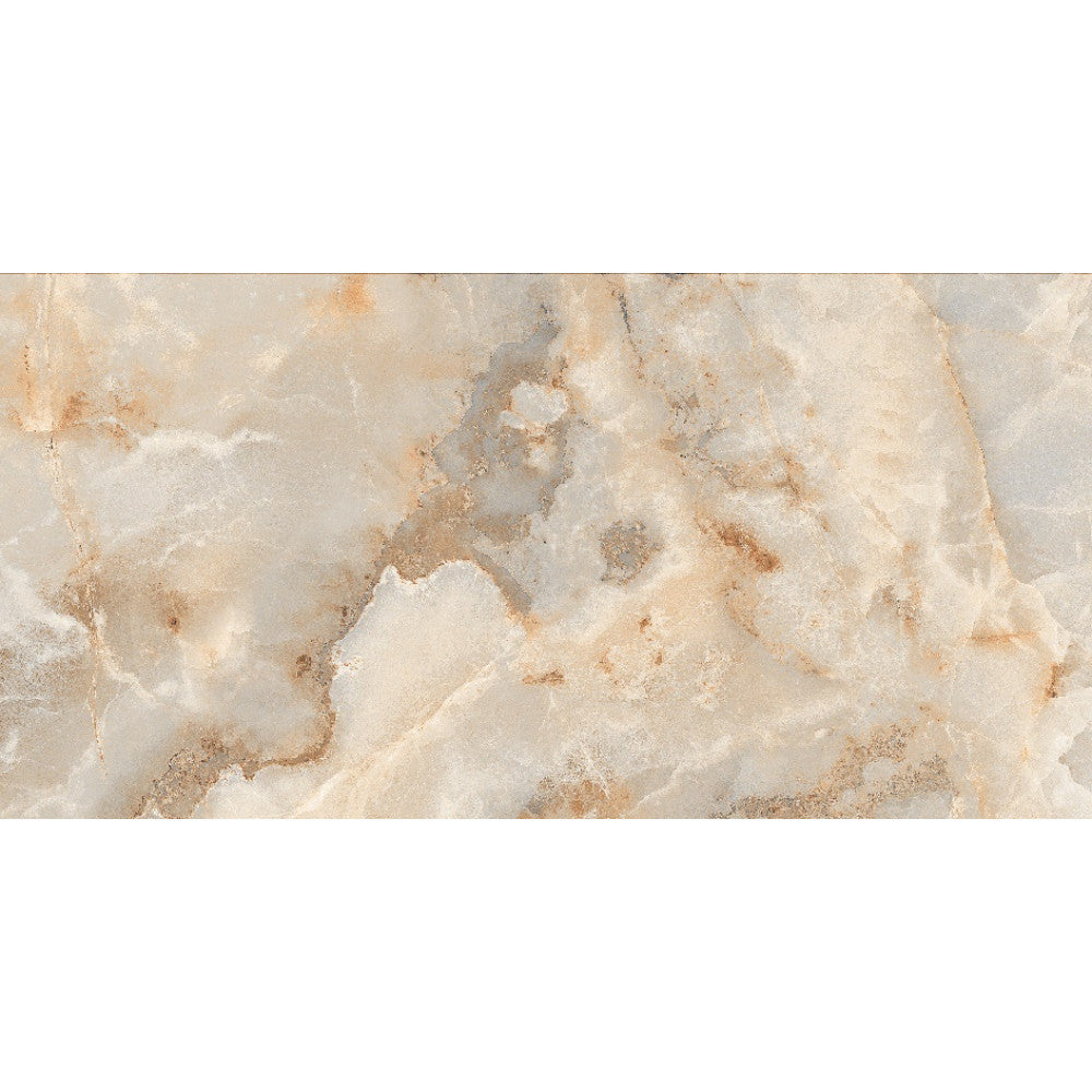 Onyx Large Polished Cream Grey Marble Polished Wall And Floor Porcelain Tiles 60cmx120cm
