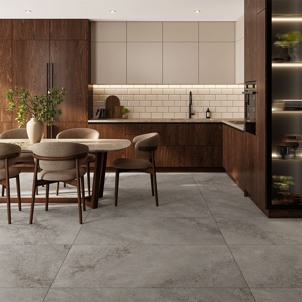 Carmeno Grey Matt Natural Wall And Floor Porcelain Tiles 60cmx120cm