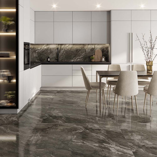 Core Grey Slate Polished Wall And Floor Porcelain Tiles 100cmx100cm