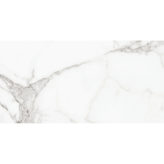 Kenton Carrara Marble Grey Gloss Ceramic Wall Tiles 30cmx60cm