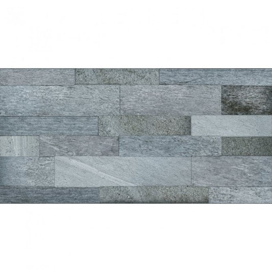 Sensor Grey Split Face 45x90 Matt textured Porcelain Feature Wall and Floor Tile