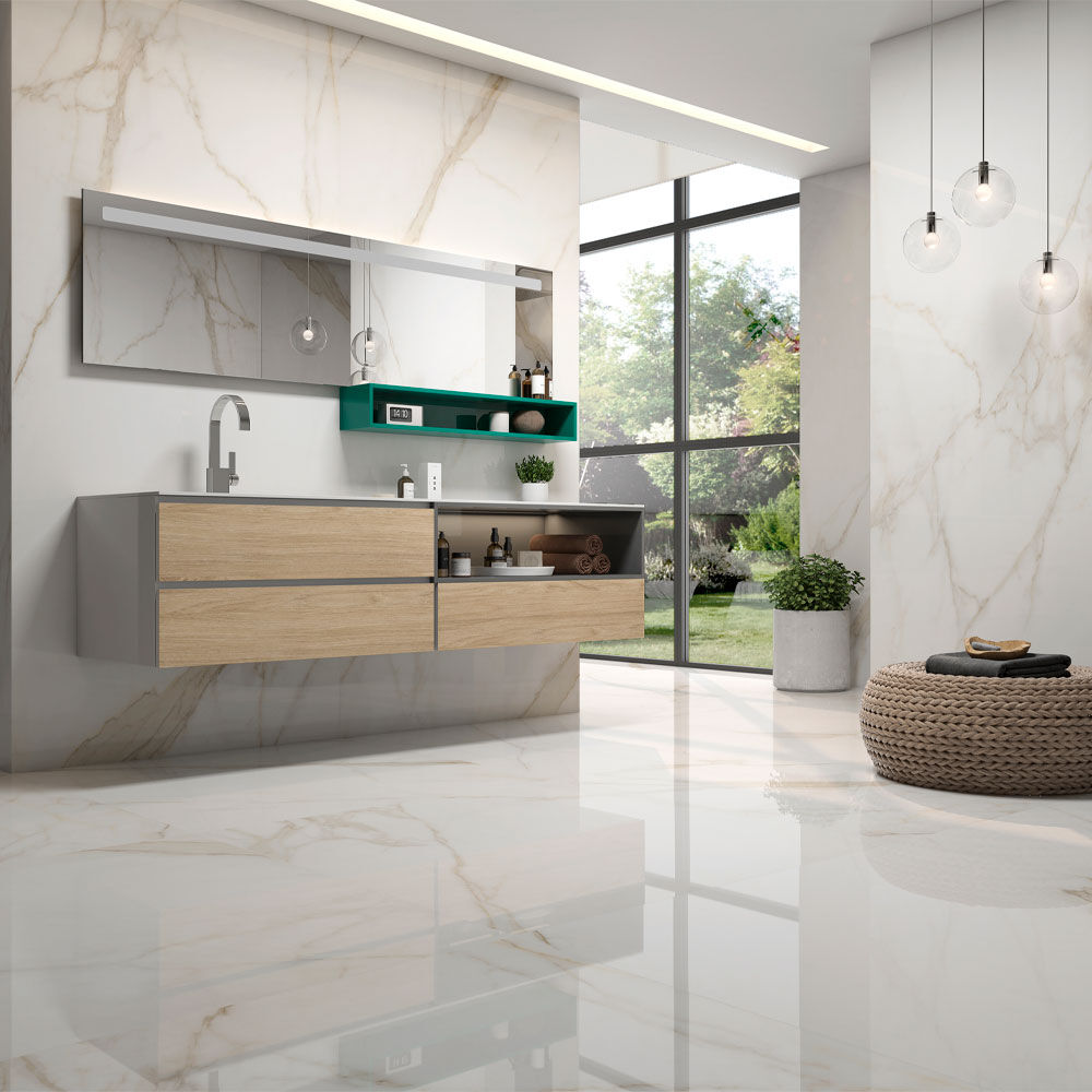 Mercury Gold Polished Wall And Floor Porcelain Tiles 60cmx120cm