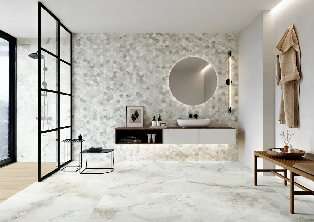 Entiquated Carrara Wall And Floor Porcelain Tiles 60cmx60cm