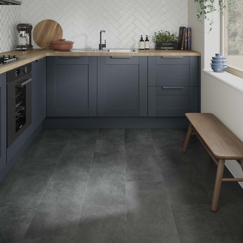 Premium ProLvt Pinnacle Concrete Anthracite 30.5cmx61cm SPC Laminate Click Flooring