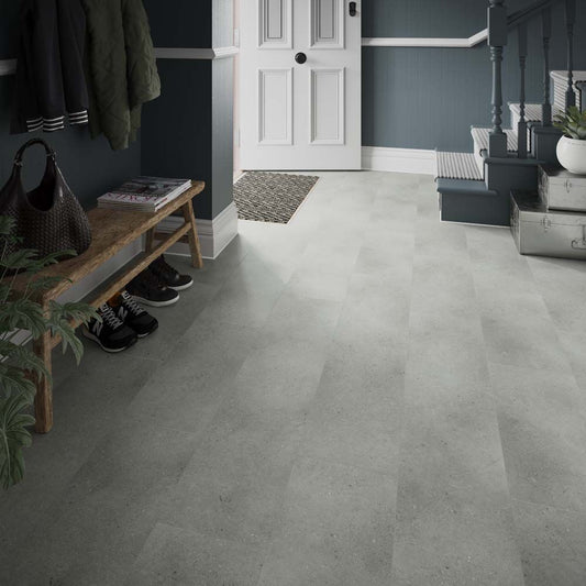 Premium ProLvt Axia Concrete Grey 30.5cmx61cm SPC Laminate Click Flooring